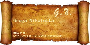 Grega Nikoletta névjegykártya